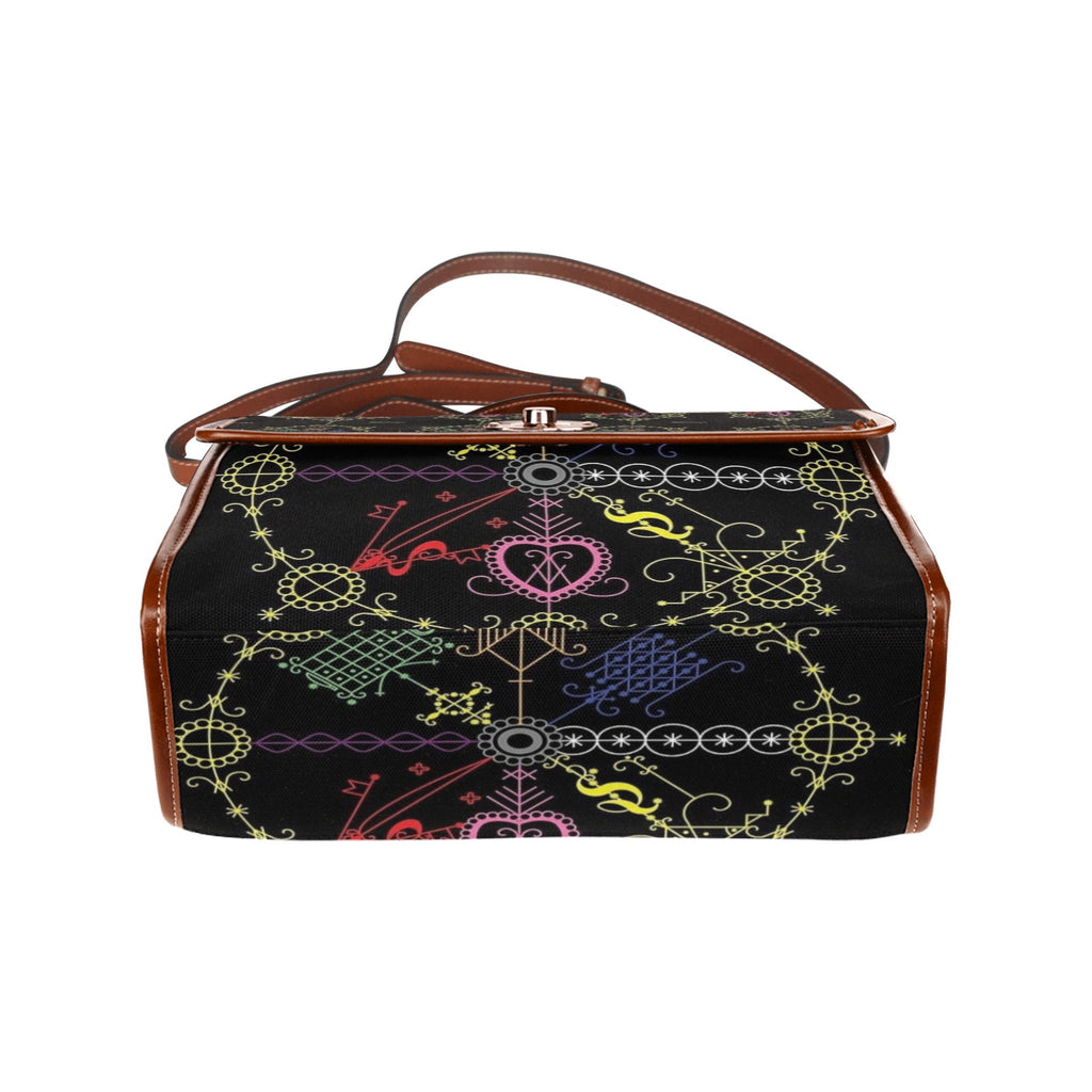 Milolo t s Waterproof Canvas Bag-Brown (All Over Print) (Model 1641)