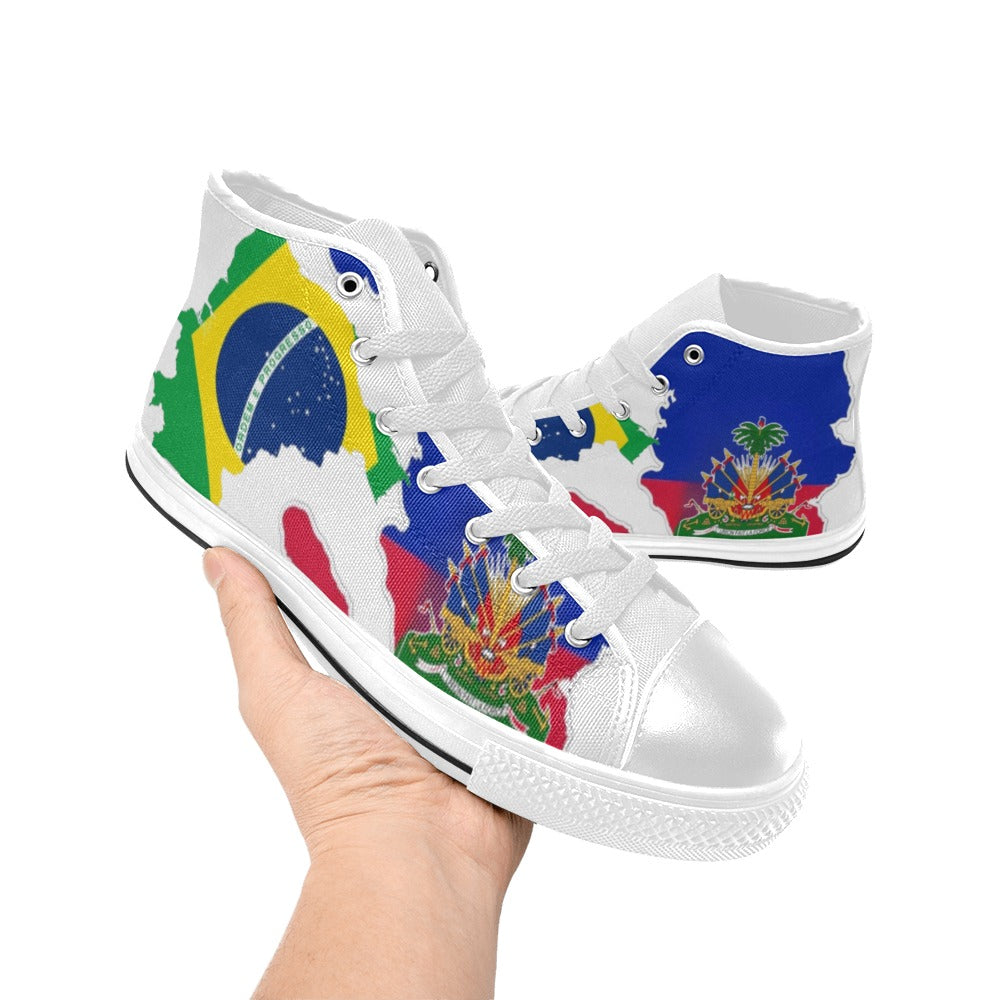 Peyin NOu Ladan l Men's High Top Canvas Shoes-4 Sides (Model 017)