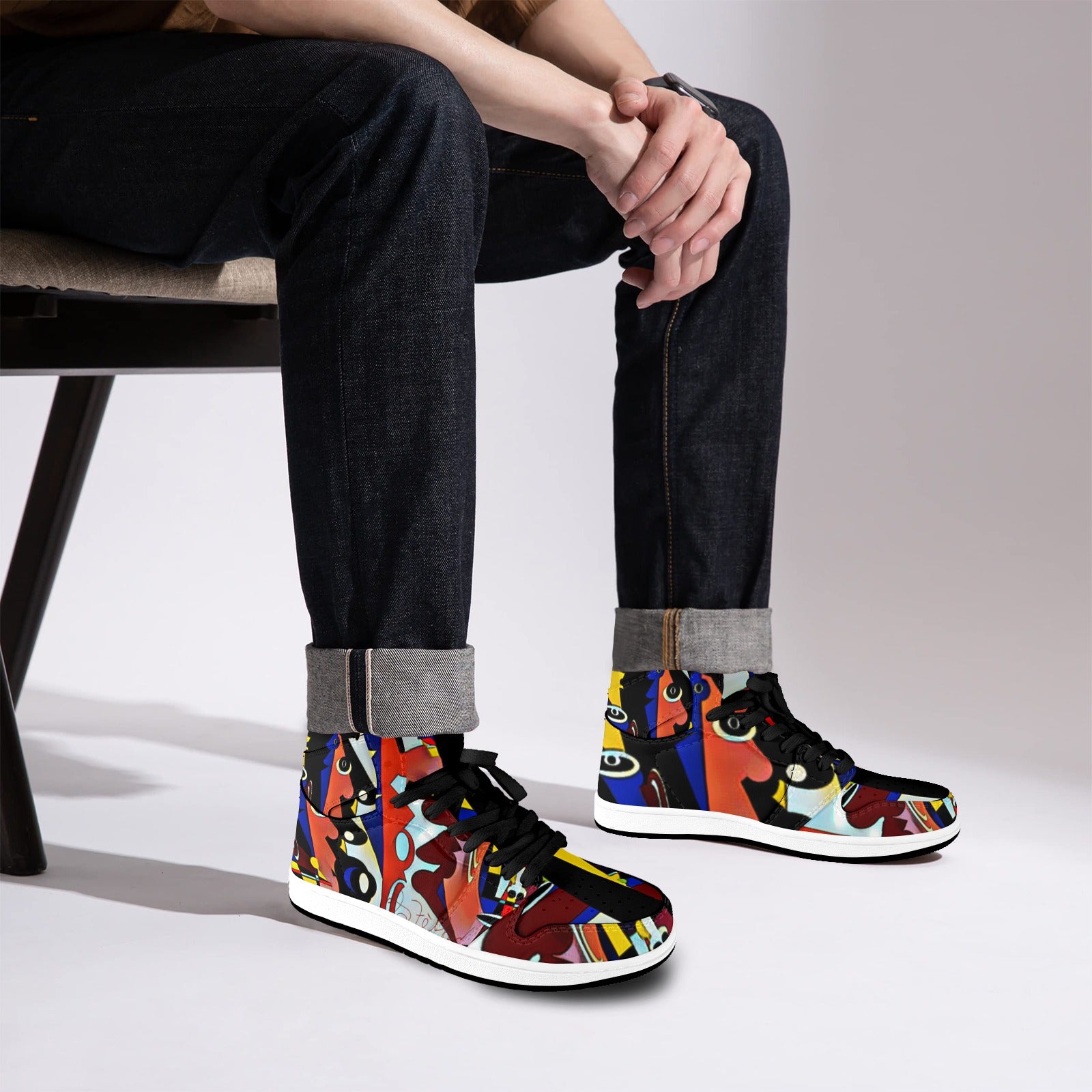 PwavBelnet Men's High Top Sneakers (Model 20042)