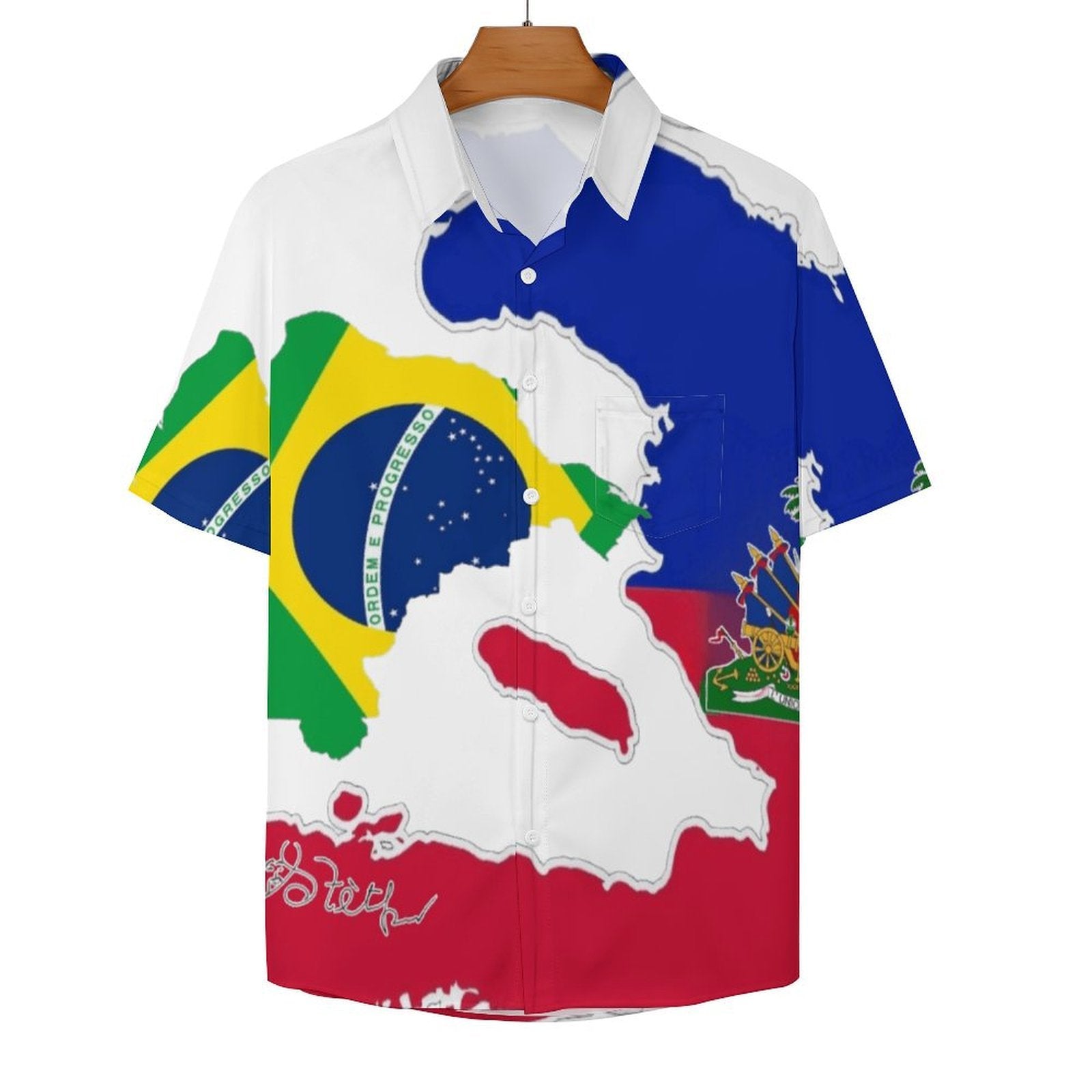 Women Short-Sleeve Blouse with Pocket