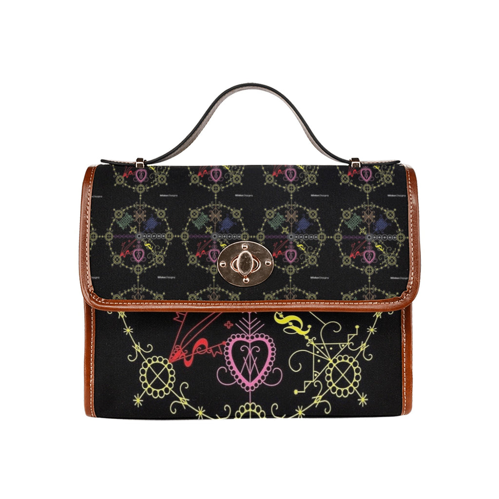 Milolo t s Waterproof Canvas Bag-Brown (All Over Print) (Model 1641)