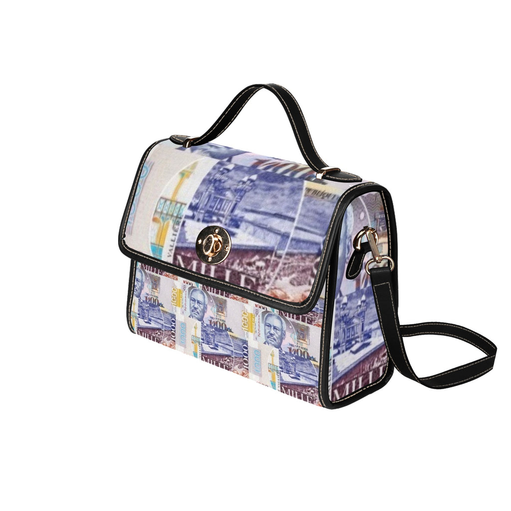 100 ts Waterproof Canvas Bag-Black (All Over Print) (Model 1641)