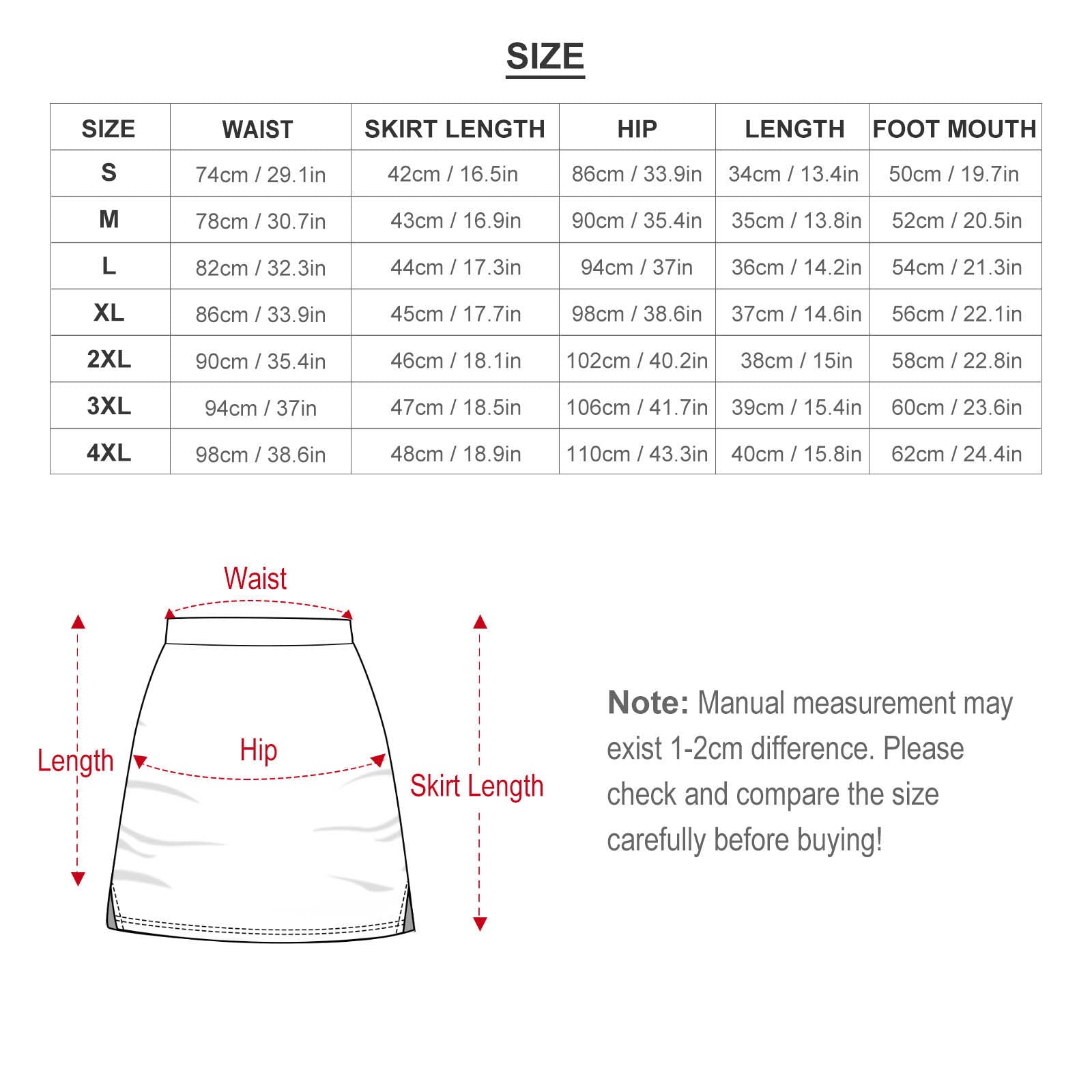 Anti-Emptied A-Line Skirt with Pocket