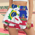 AyitiDamouBrazil High Waist Layered Ruffle Pockets Sports Skirt