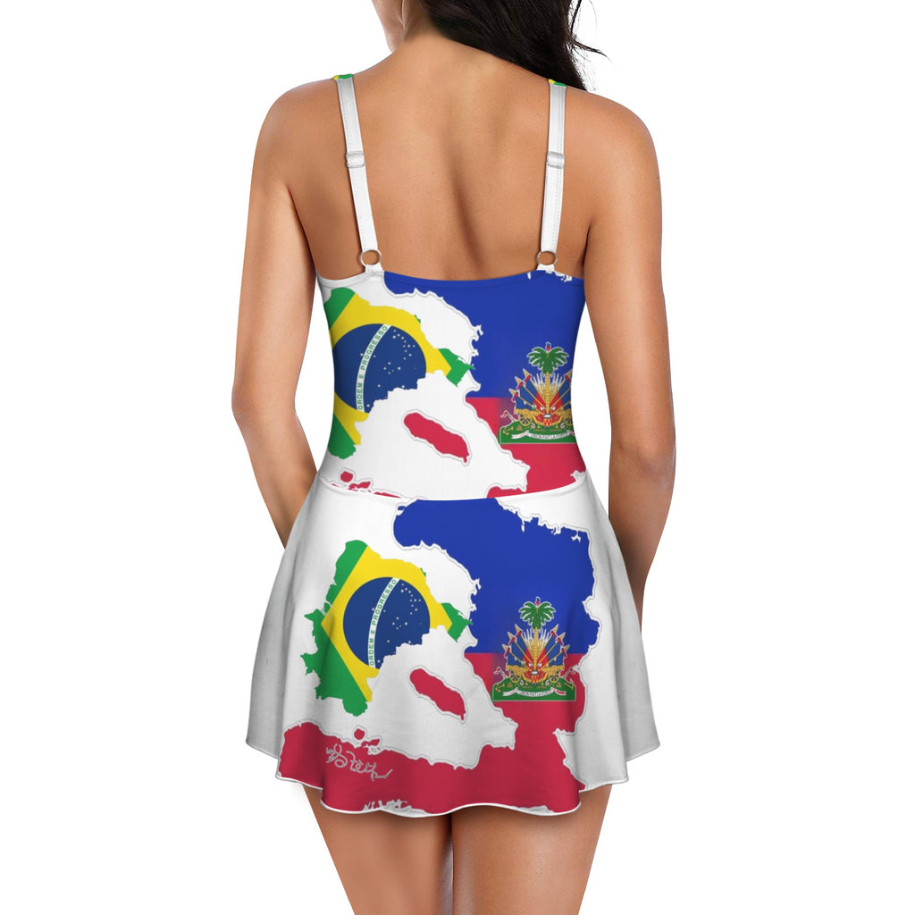 Belnet Women's One Piece Skirted Swimsuit (Model S54)