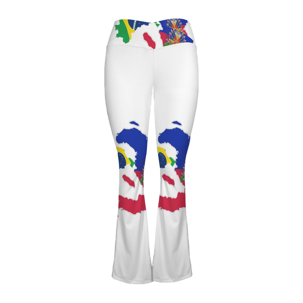 Hot Ayiti High Waist Crossover Tummy Control Flare Leggings