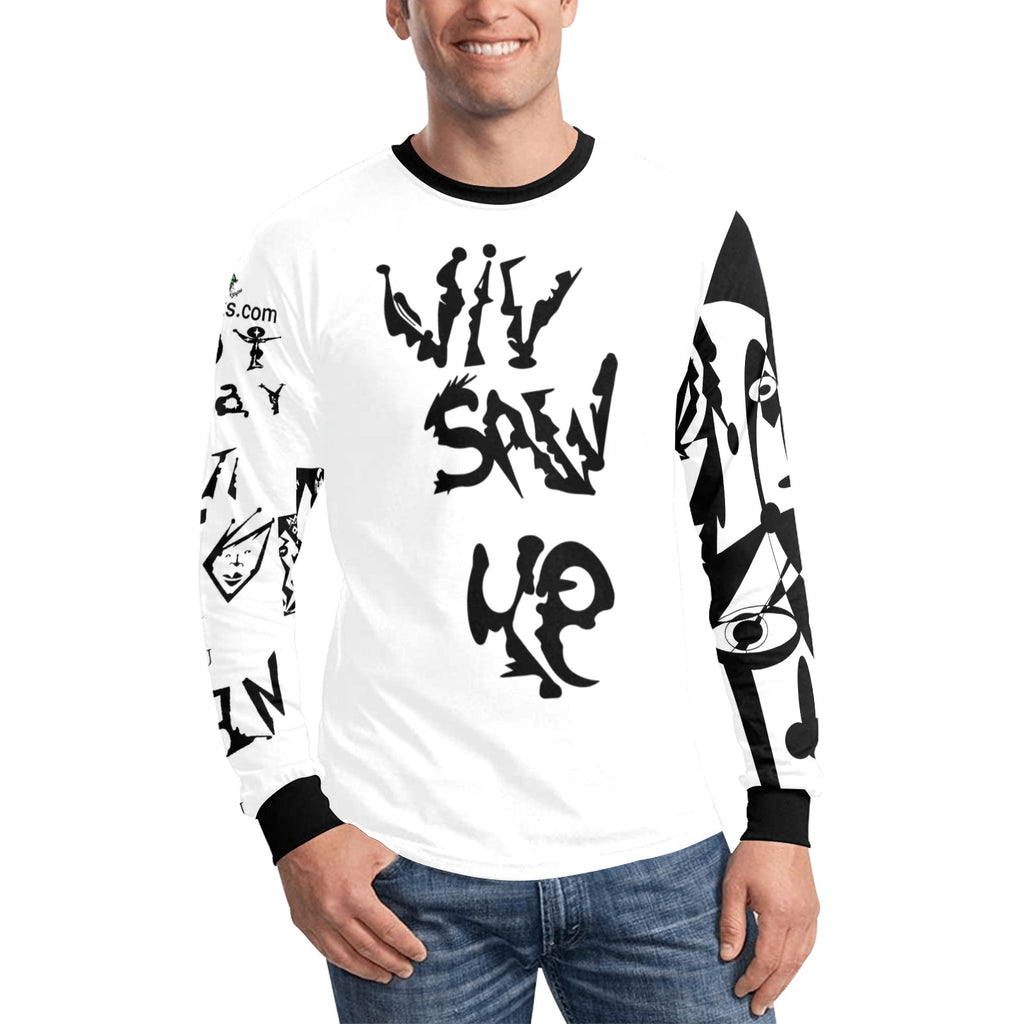 nanm b W By Tetpwav Men's All Over Print Long Sleeve T-shirt (Model T51)