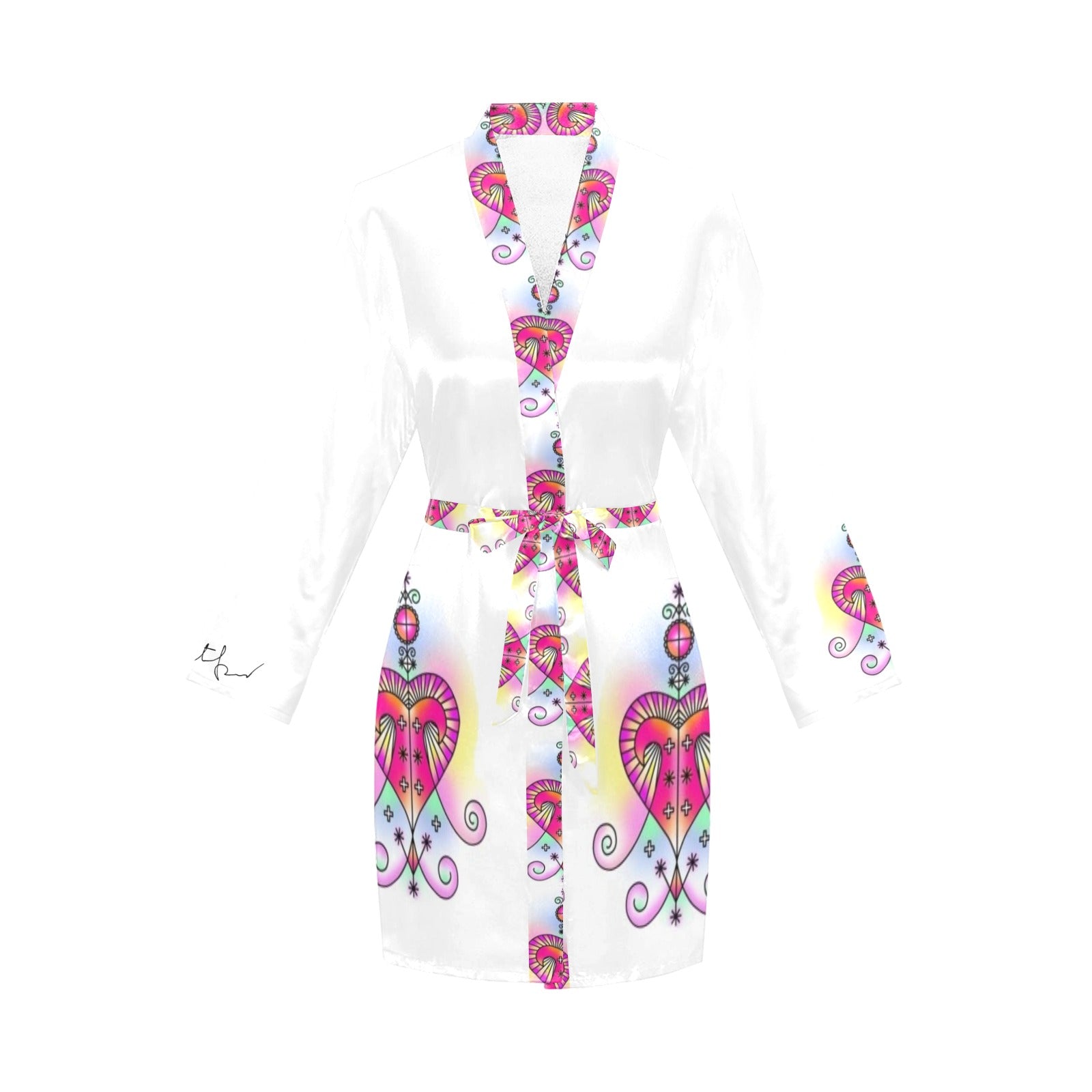 pwav signatipija Women's Long Sleeve Belted Night Robe
