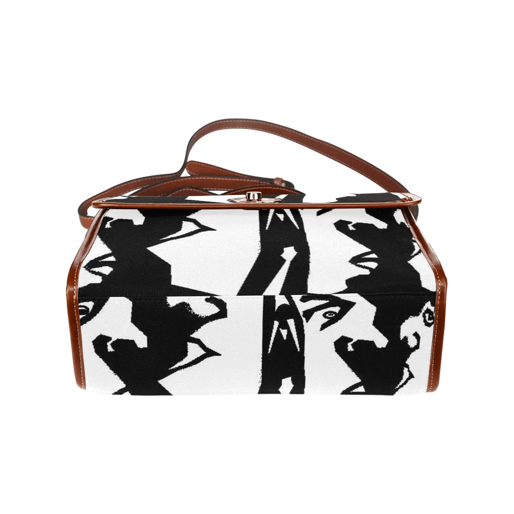 BLAK ts Waterproof Canvas Bag-Brown (All Over Print) (Model 1641)