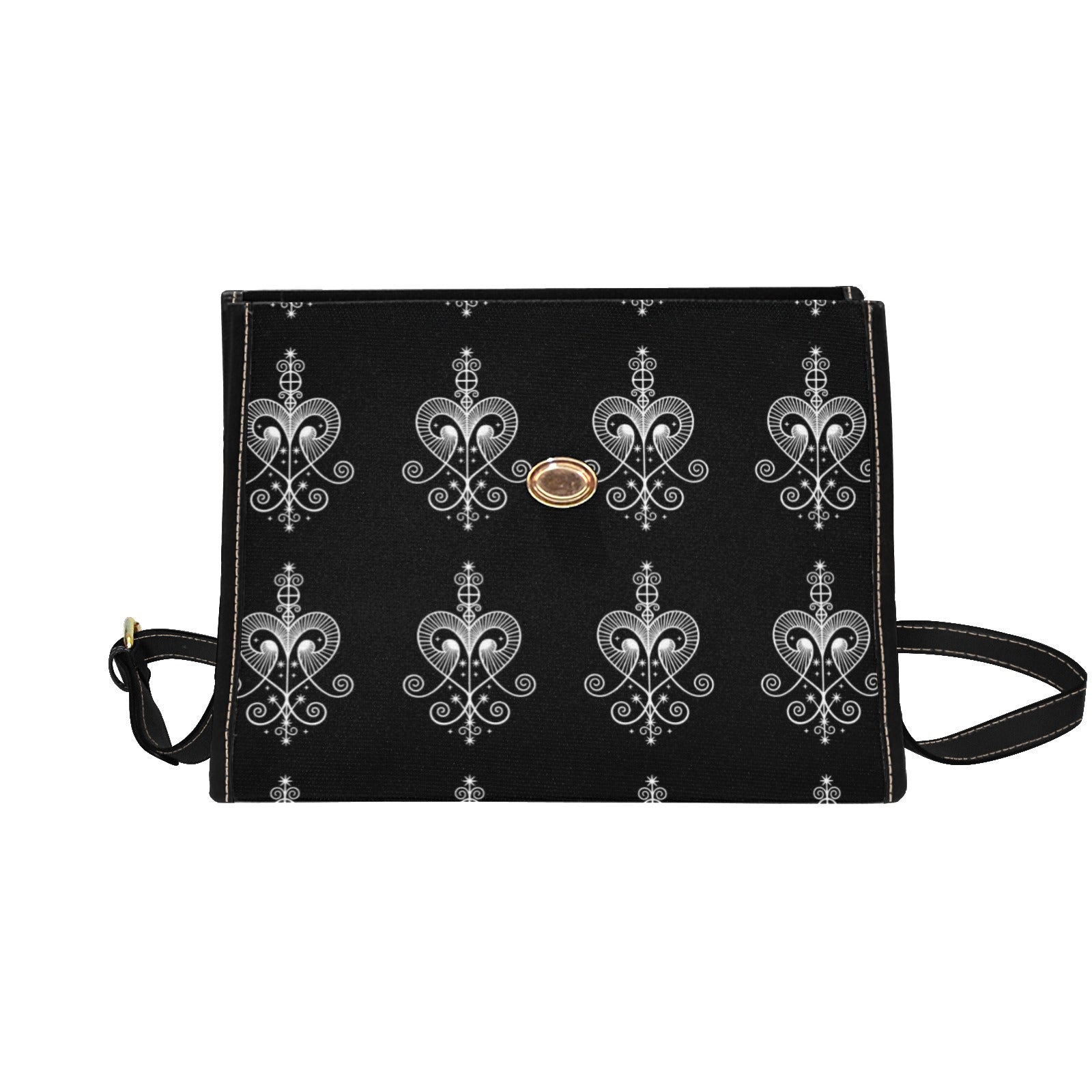 Ezbagnjk Waterproof Canvas Bag-Black (All Over Print) (Model 1641)