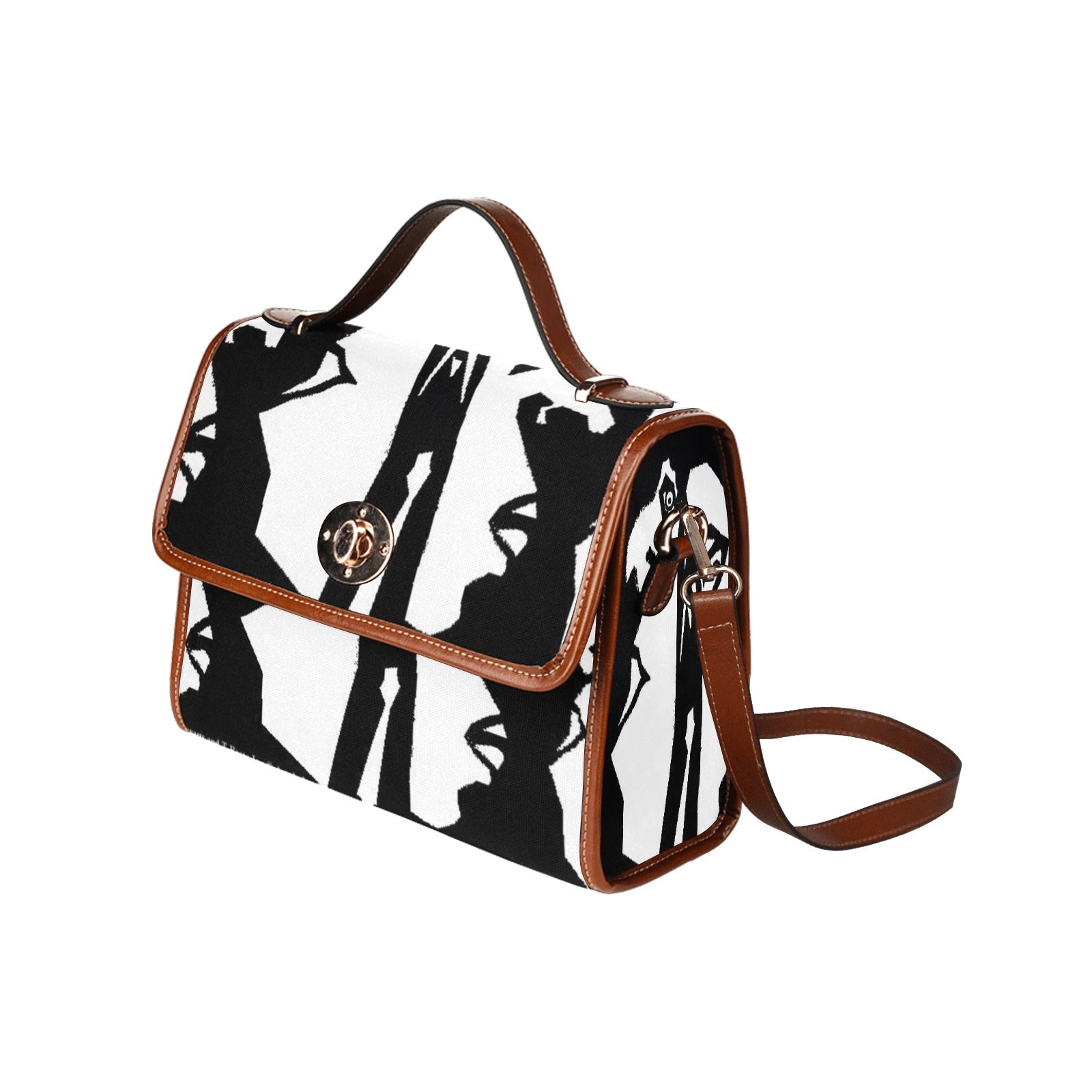 BLAK ts Waterproof Canvas Bag-Brown (All Over Print) (Model 1641)