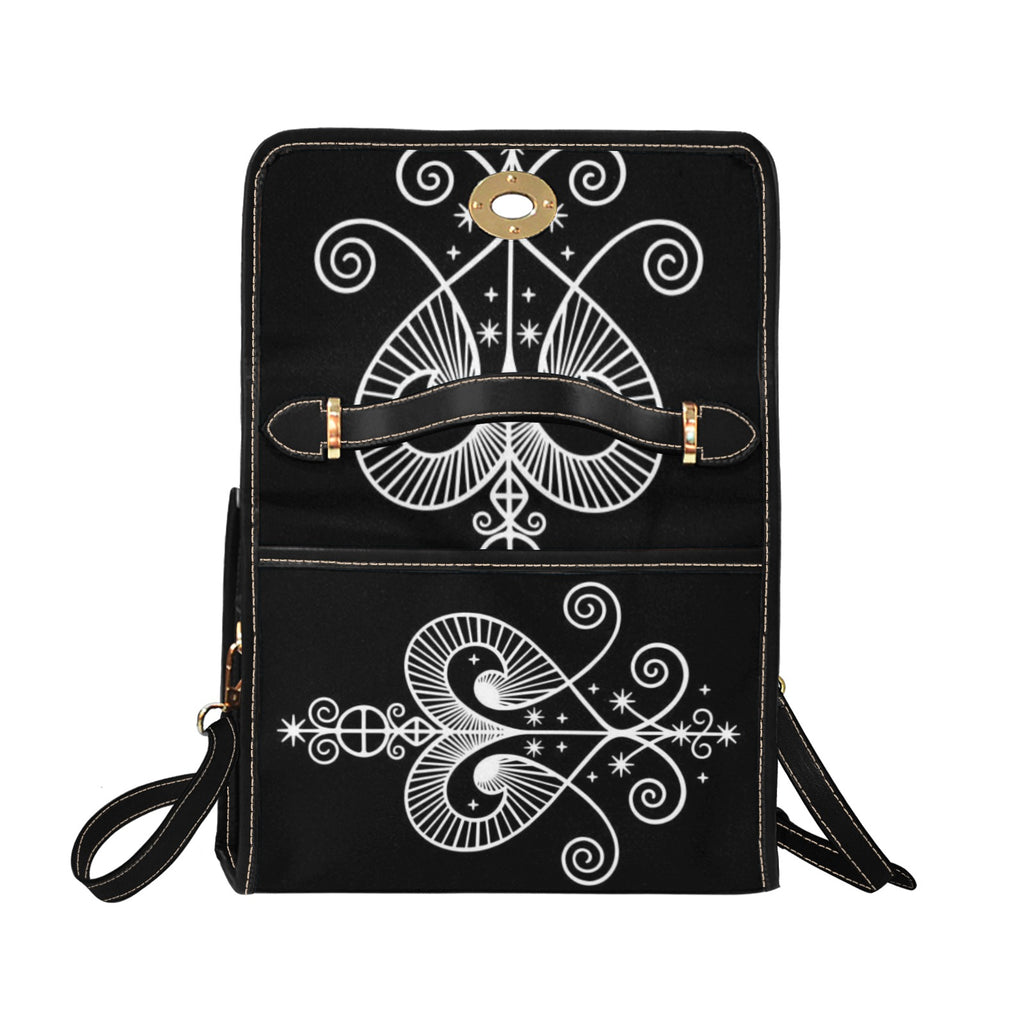 Ezbagnjk Waterproof Canvas Bag-Black (All Over Print) (Model 1641)