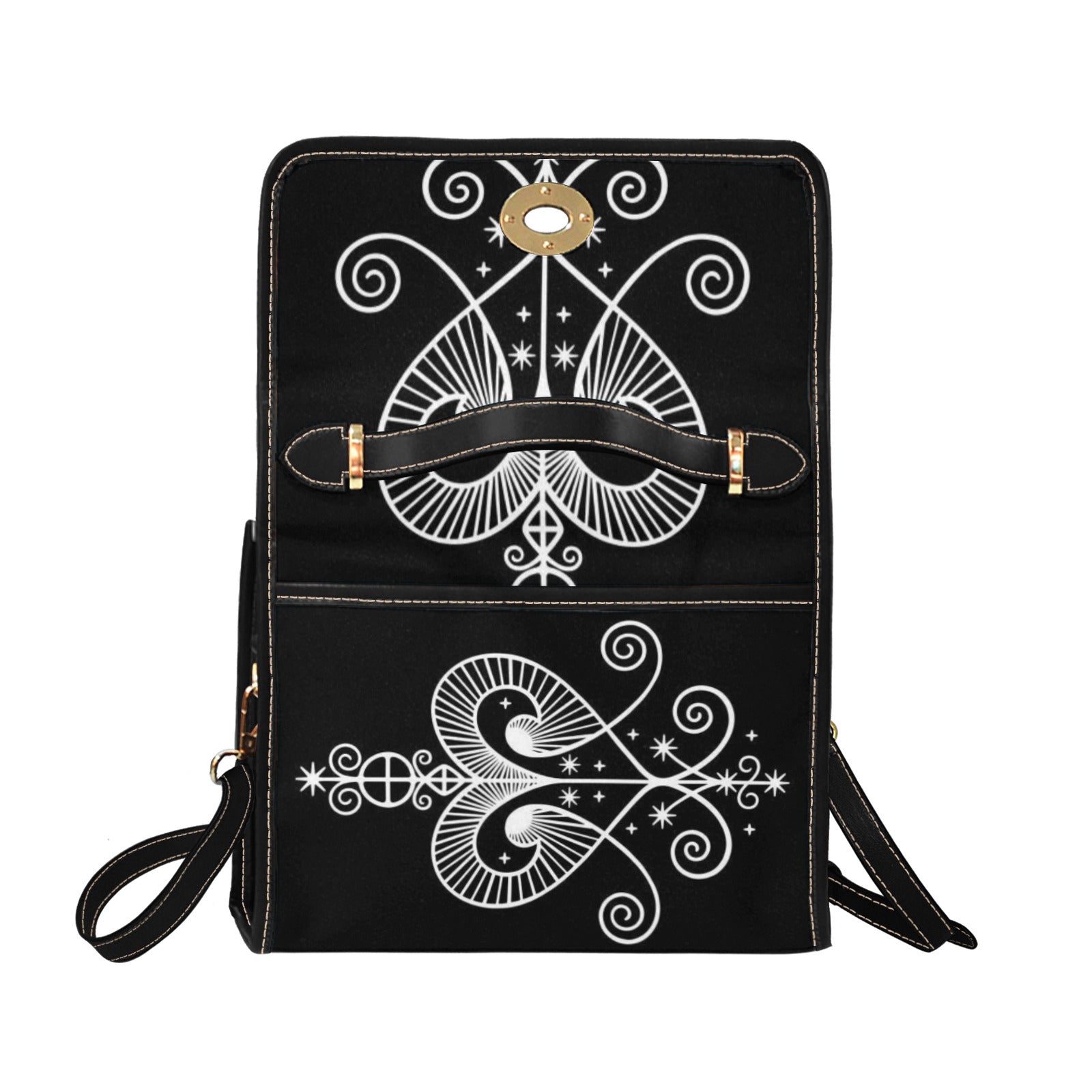 Ezbagnjk Waterproof Canvas Bag-Black (All Over Print) (Model 1641)