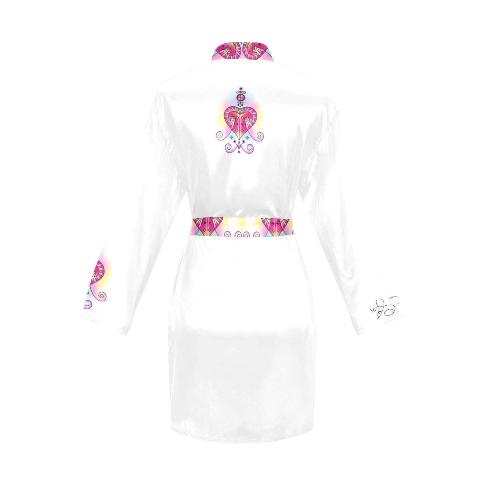 pwav signatipija Women's Long Sleeve Belted Night Robe
