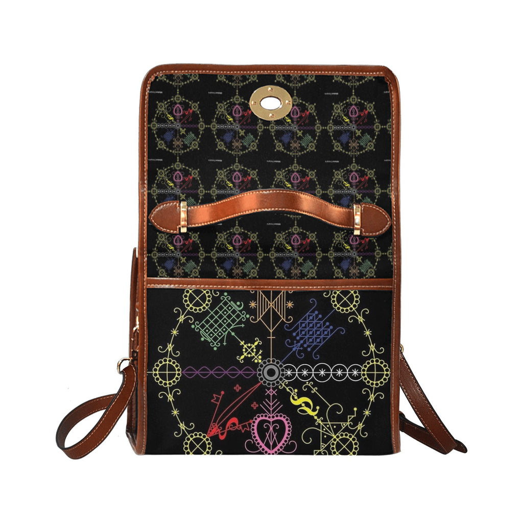 Milolo t s Waterproof Canvas Bag-Brown (All Over Print) (Model 1641)