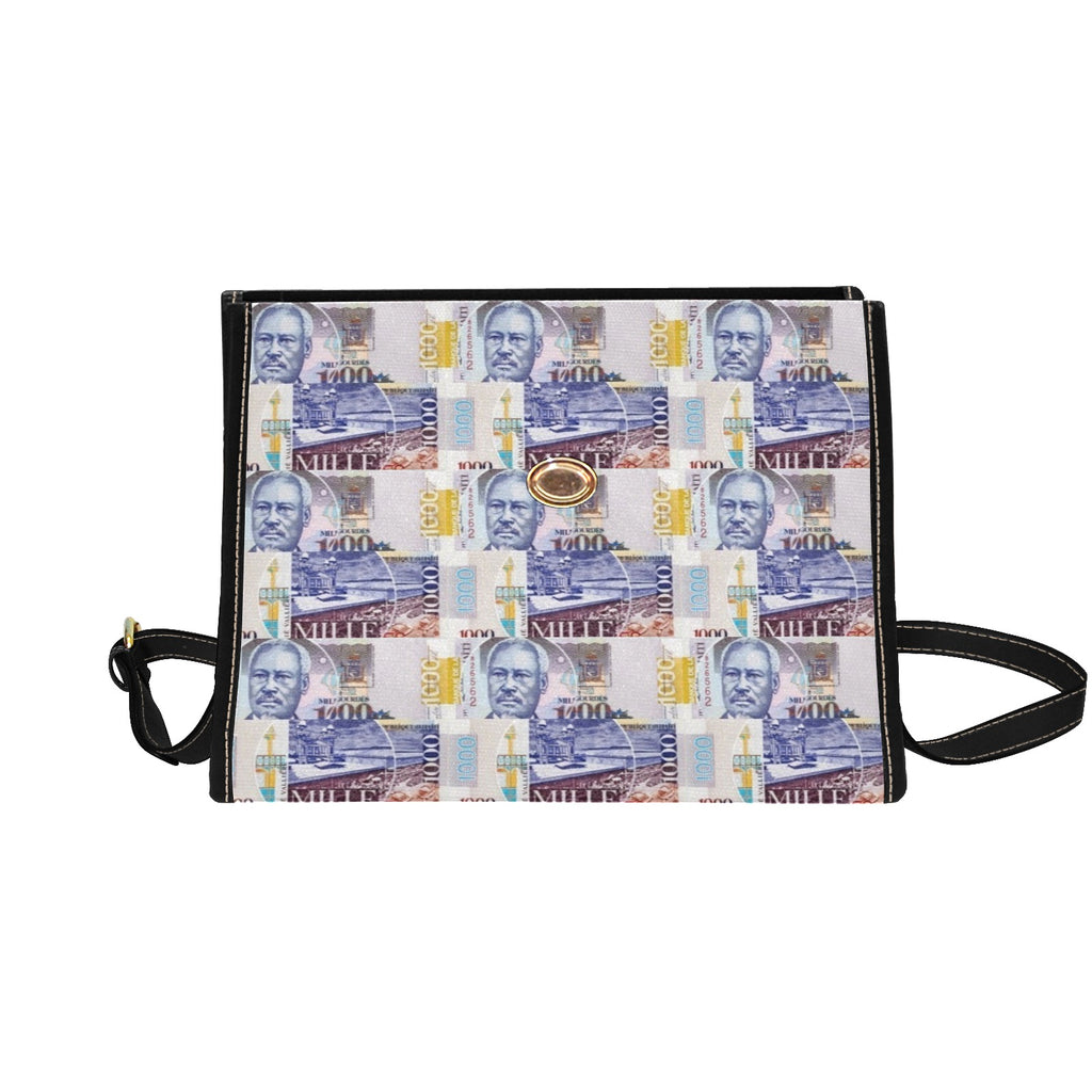 100 ts Waterproof Canvas Bag-Black (All Over Print) (Model 1641)