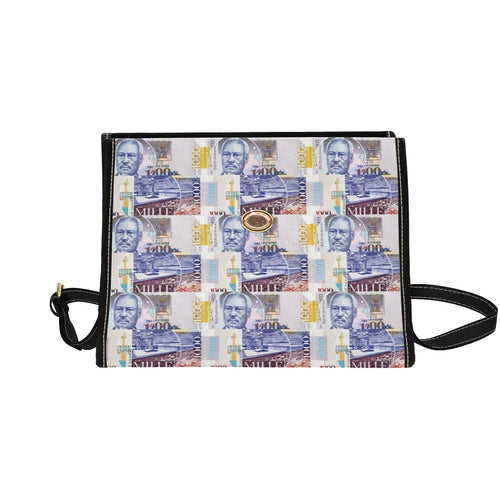 100 ts Waterproof Canvas Bag-Black (All Over Print) (Model 1641)
