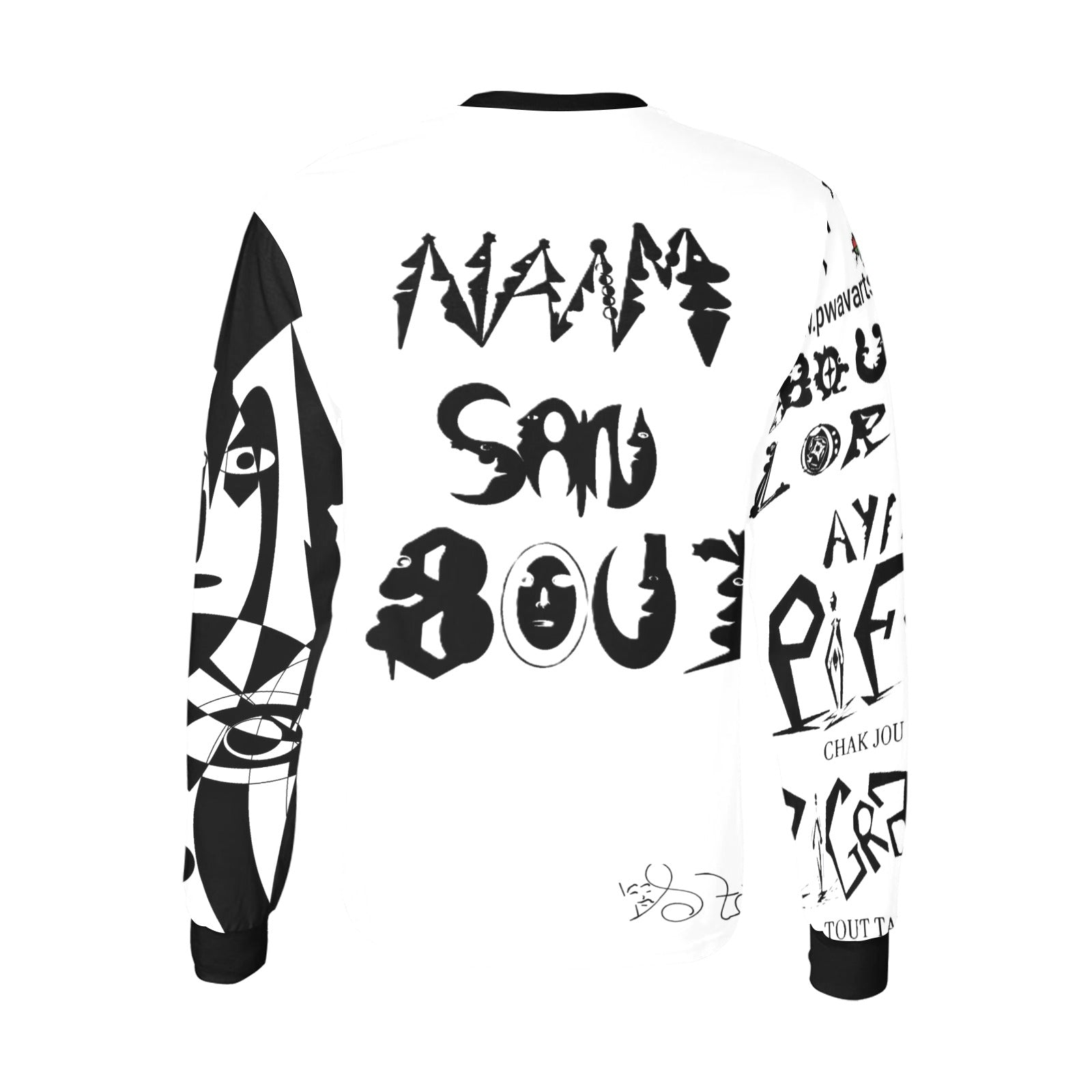 nanm b W By Tetpwav Men's All Over Print Long Sleeve T-shirt (Model T51)