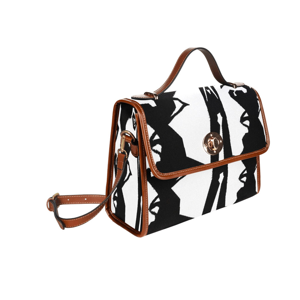 BLAK ts Waterproof Canvas Bag-Brown (All Over Print) (Model 1641)