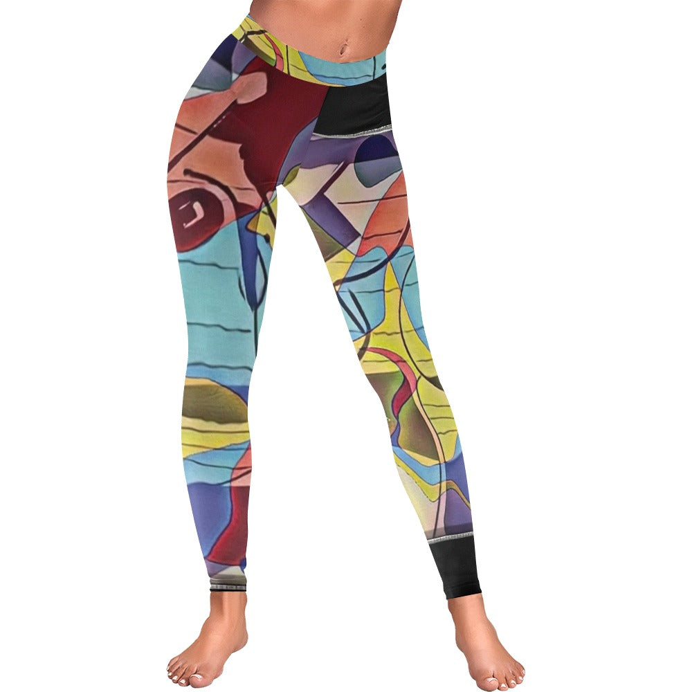 Pwav Yo Women's Low Rise Leggings (Invisible Stitch) (Model L05)