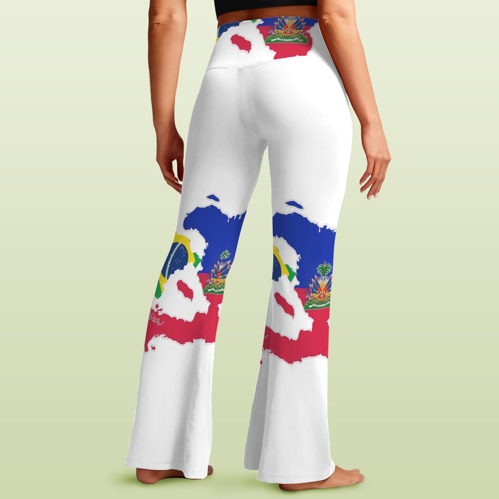 Hot Ayiti High Waist Crossover Tummy Control Flare Leggings