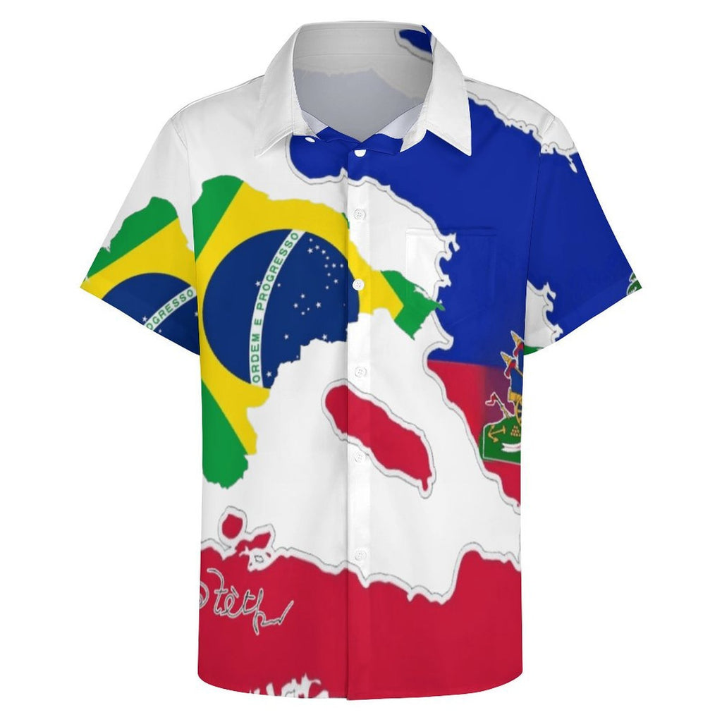 Women Short-Sleeve Blouse with Pocket