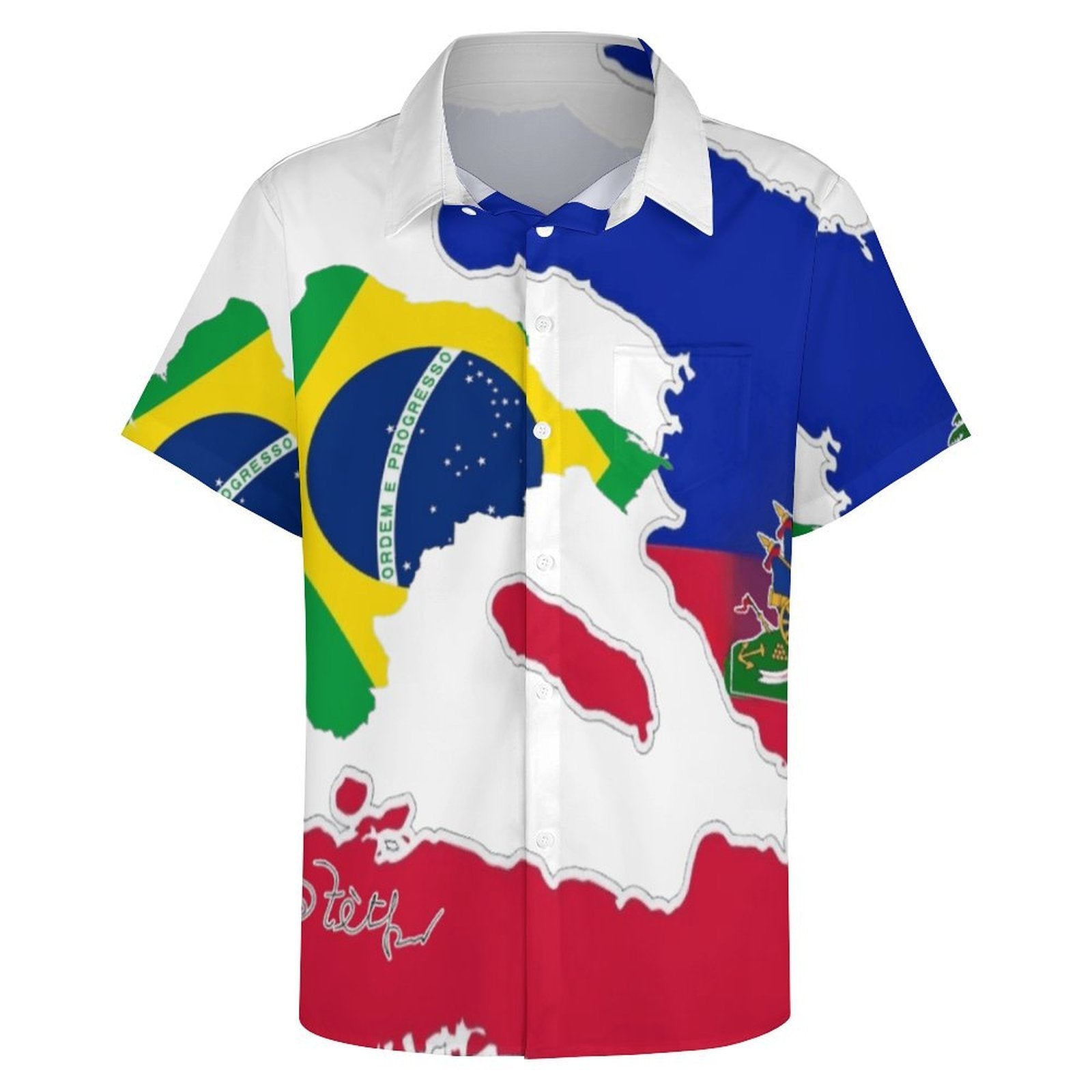 Women Short-Sleeve Blouse with Pocket