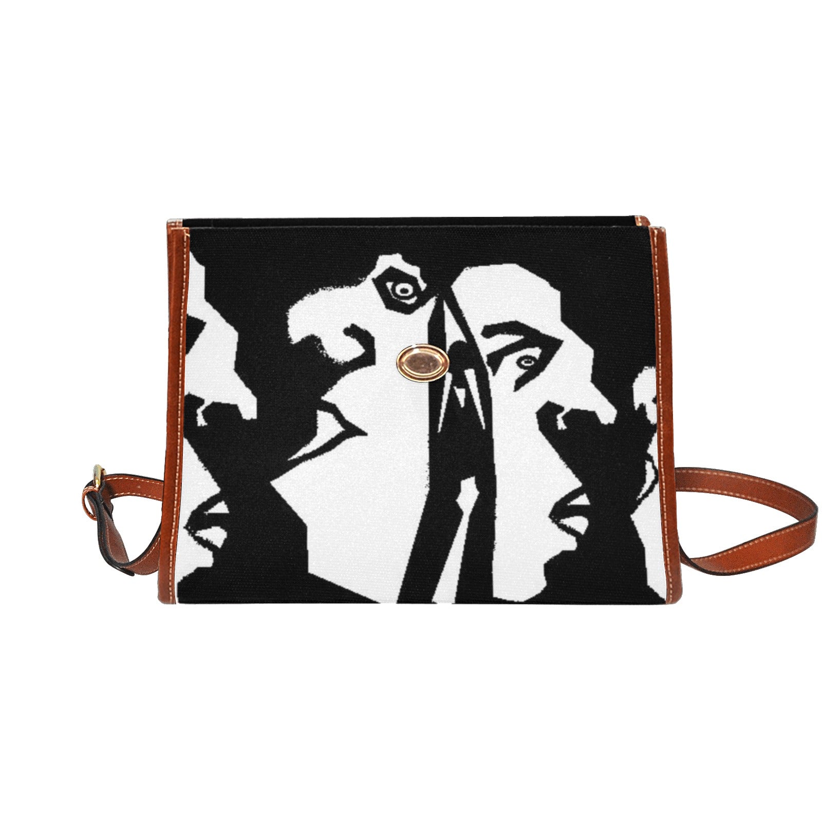 BLAK ts Waterproof Canvas Bag-Brown (All Over Print) (Model 1641)