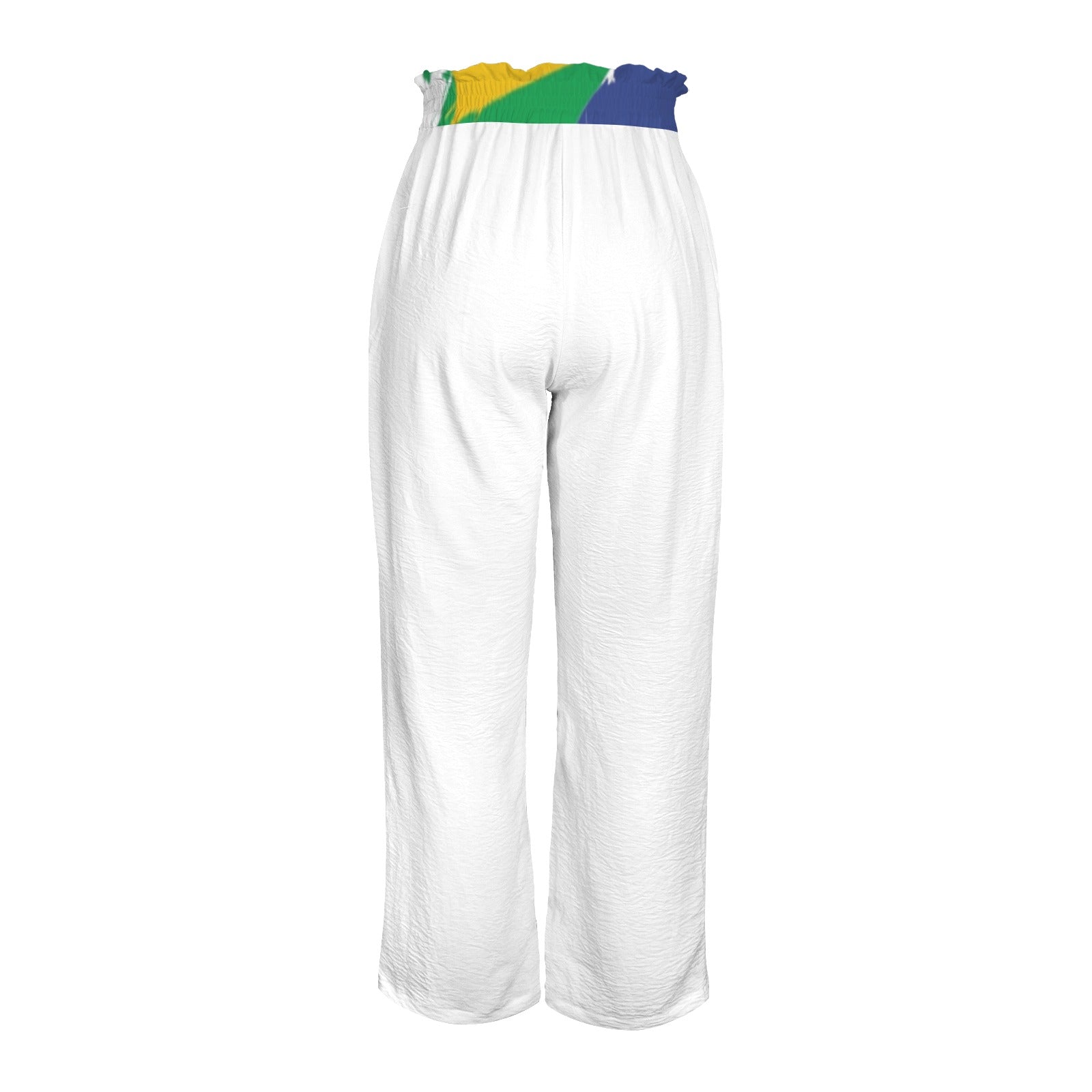 Brasil Ayiti Damoun Strappy Elastic Waist Wide Leg Pants with Pockets