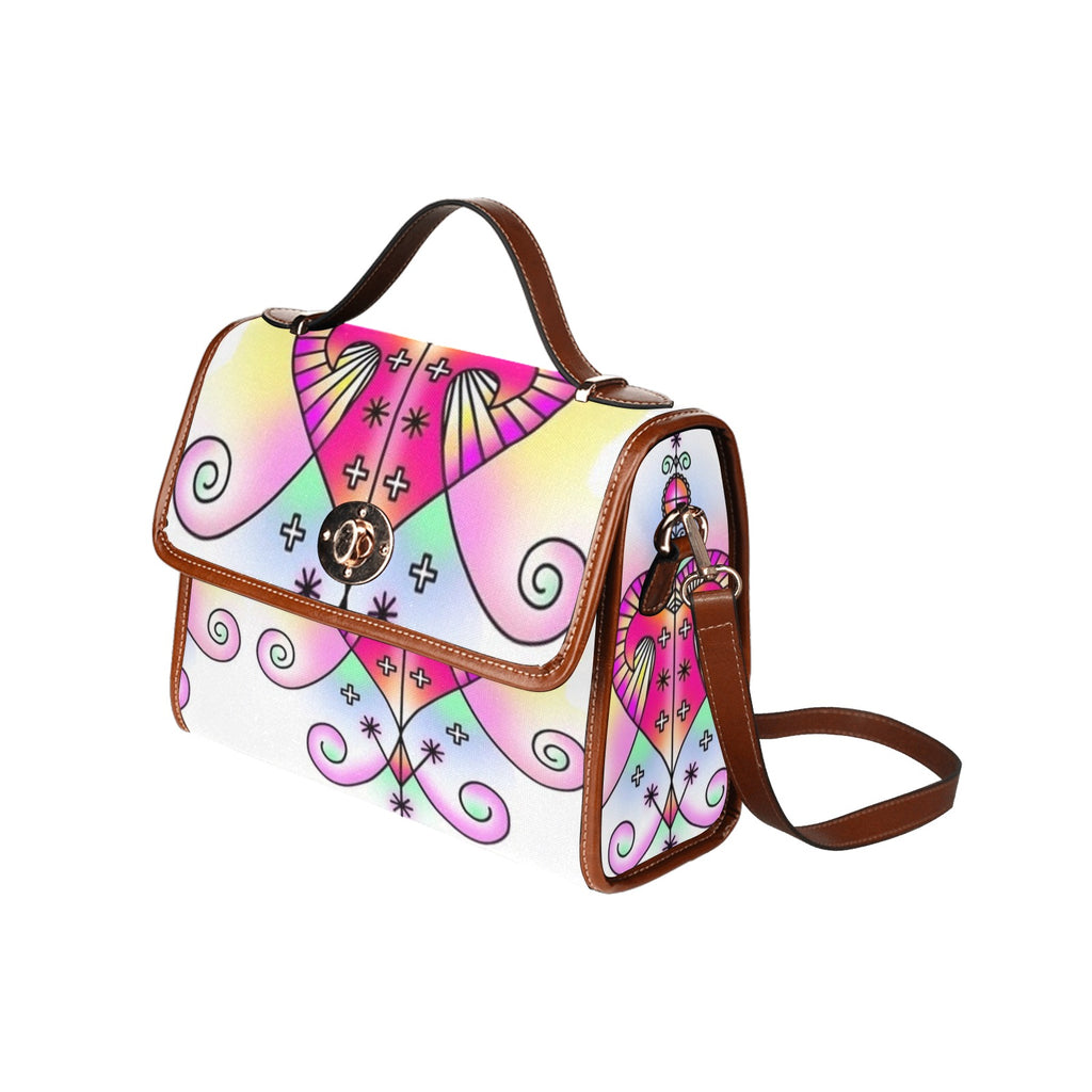 Ez Bote By Ts Waterproof Canvas Bag-Brown (All Over Print) (Model 1641)