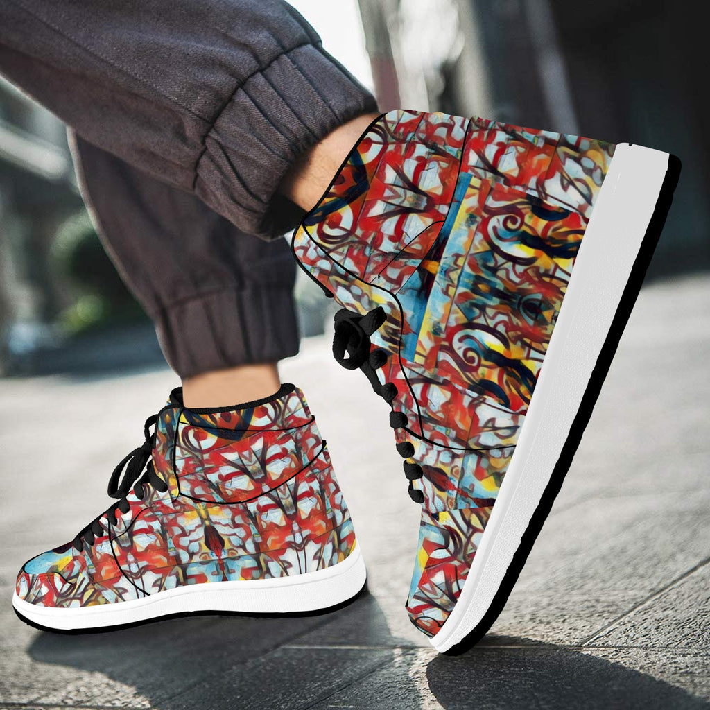 PwavBelnet1 Men's High Top Sneakers (Model 20042)