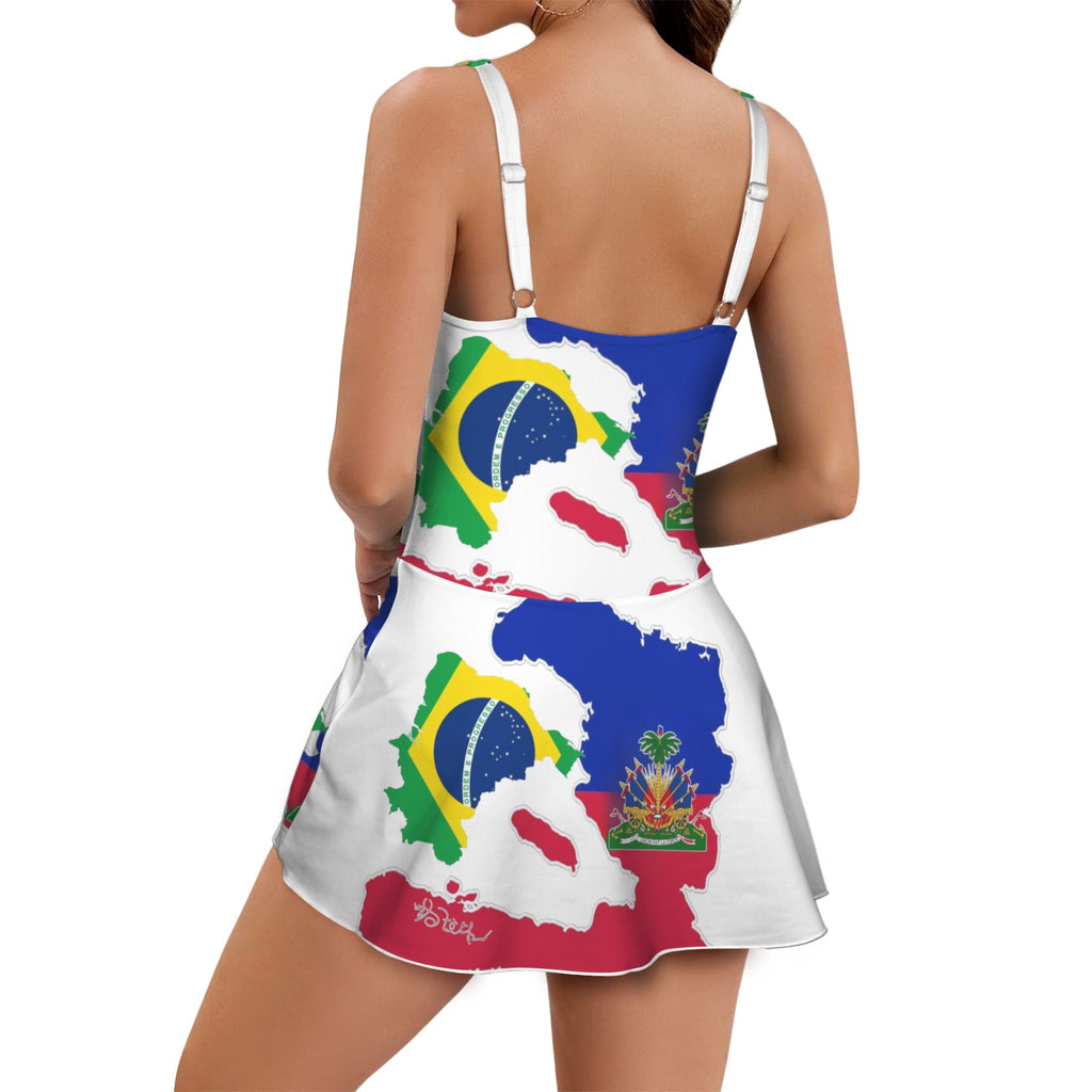 Belnet Women's One Piece Skirted Swimsuit (Model S54)
