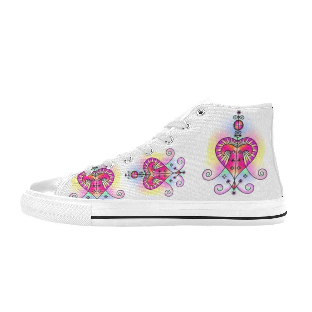 Erz By Tetpwav S Women's Classic High Top Canvas Shoes (Model 017)