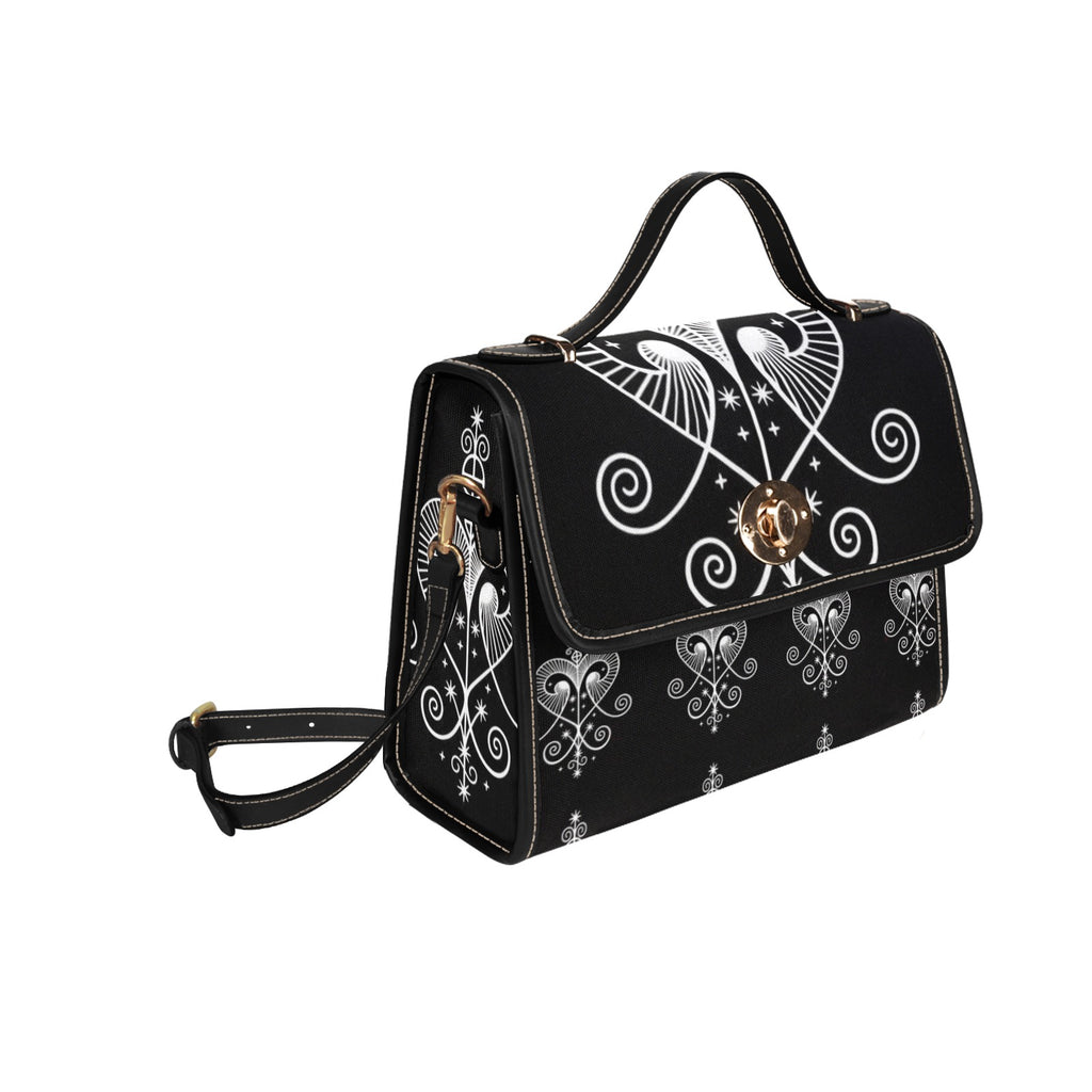 Ezbagnjk Waterproof Canvas Bag-Black (All Over Print) (Model 1641)