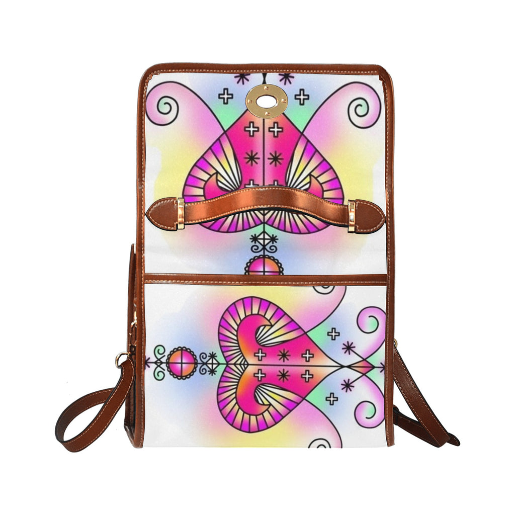 Ez Bote By Ts Waterproof Canvas Bag-Brown (All Over Print) (Model 1641)