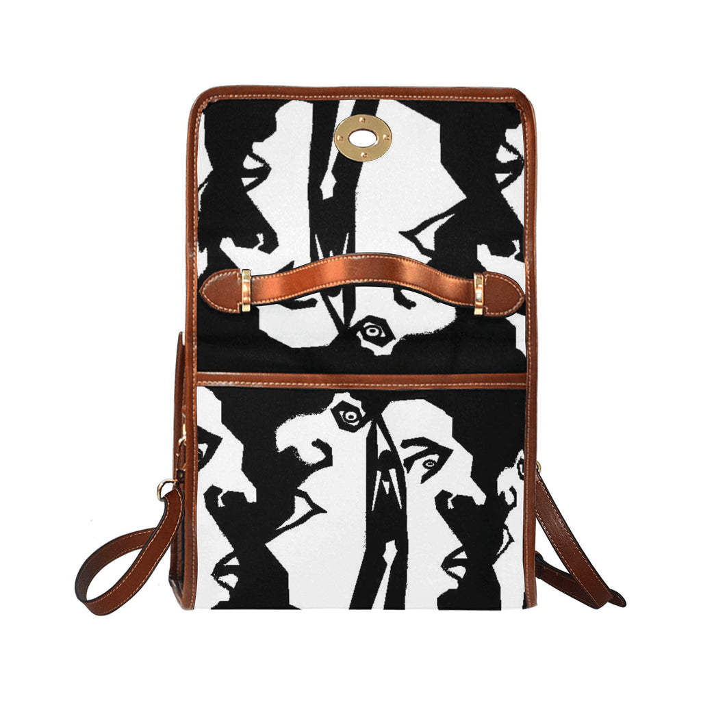 BLAK ts Waterproof Canvas Bag-Brown (All Over Print) (Model 1641)