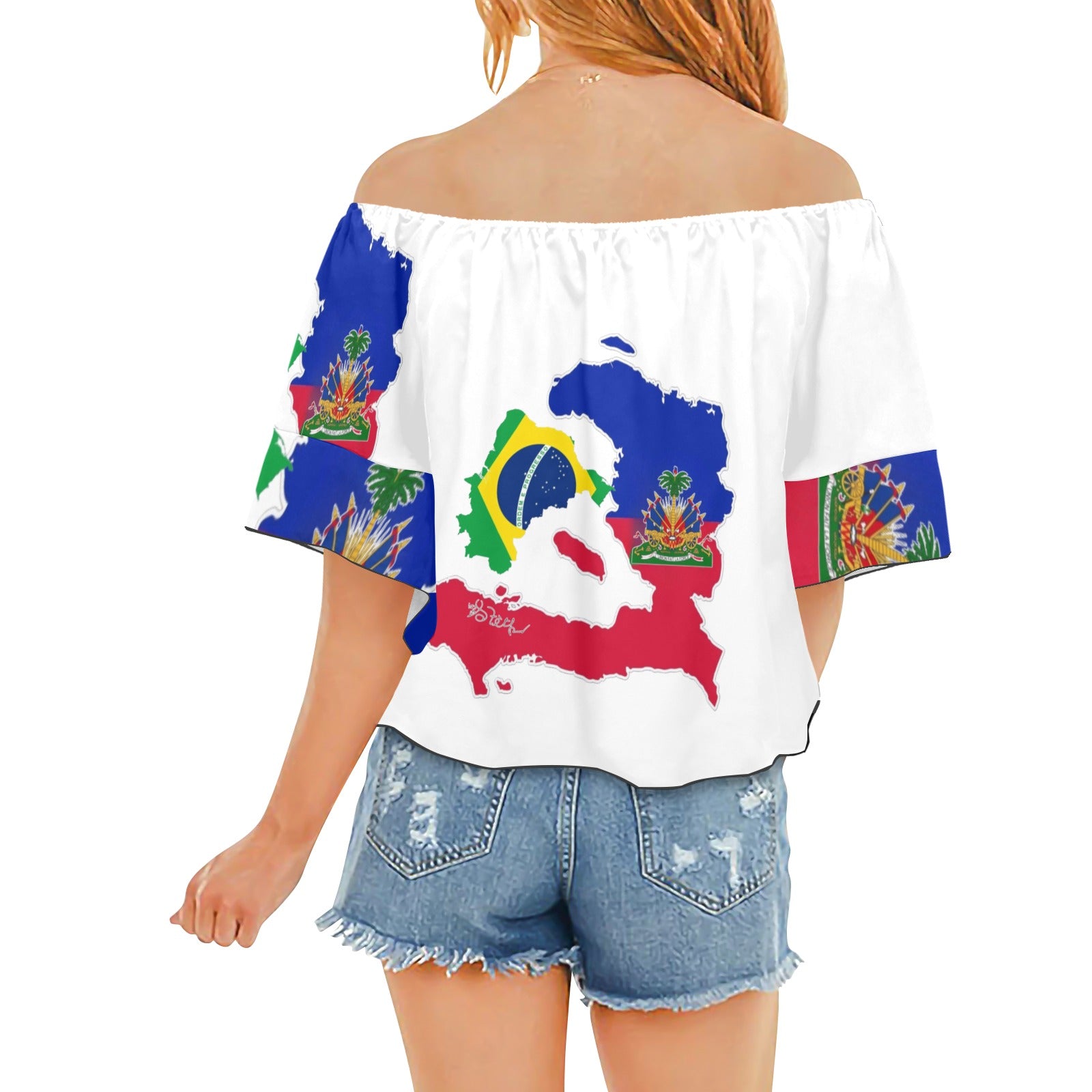 BelNet  Ayiti Off Shoulder Knot Front Blouse (Model T71)