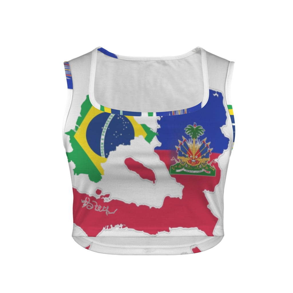 BelBrazil Women's Square Neck Crop Tank Top