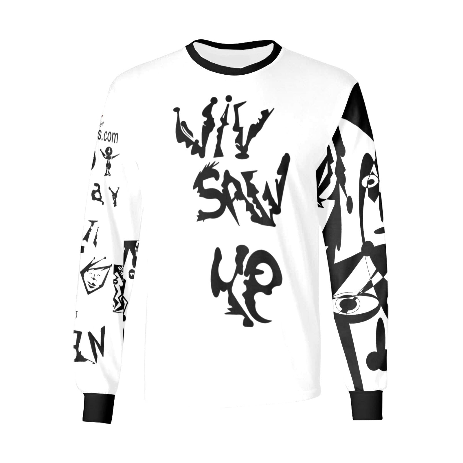 nanm b W By Tetpwav Men's All Over Print Long Sleeve T-shirt (Model T51)