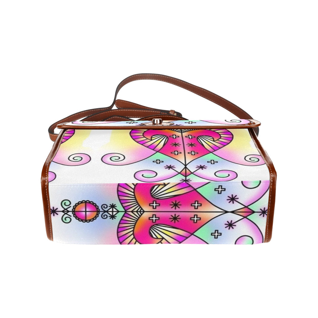 Ez Bote By Ts Waterproof Canvas Bag-Brown (All Over Print) (Model 1641)