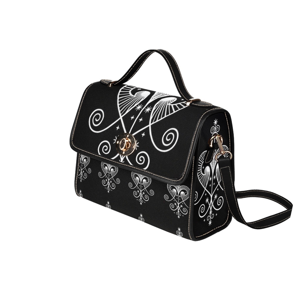 Ezbagnjk Waterproof Canvas Bag-Black (All Over Print) (Model 1641)