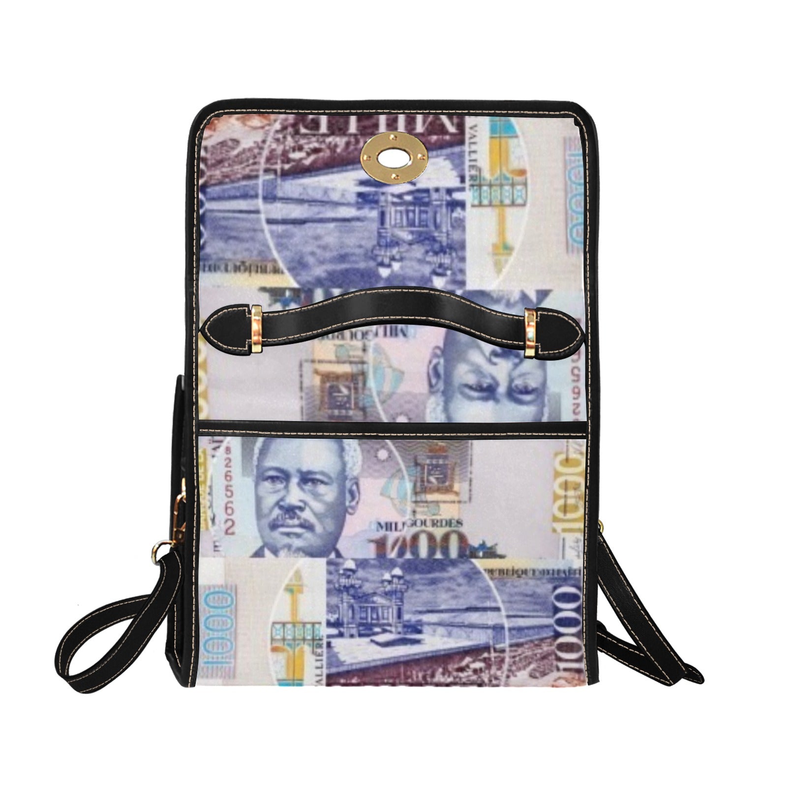 100 ts Waterproof Canvas Bag-Black (All Over Print) (Model 1641)