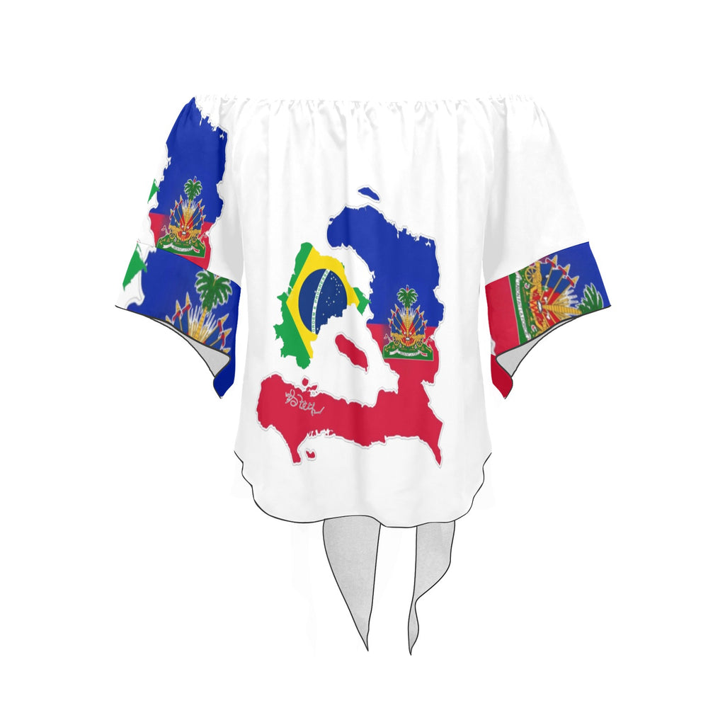 BelNet  Ayiti Off Shoulder Knot Front Blouse (Model T71)