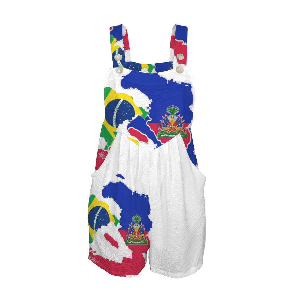 Ayii Women's Pocket Bib Short Romper
