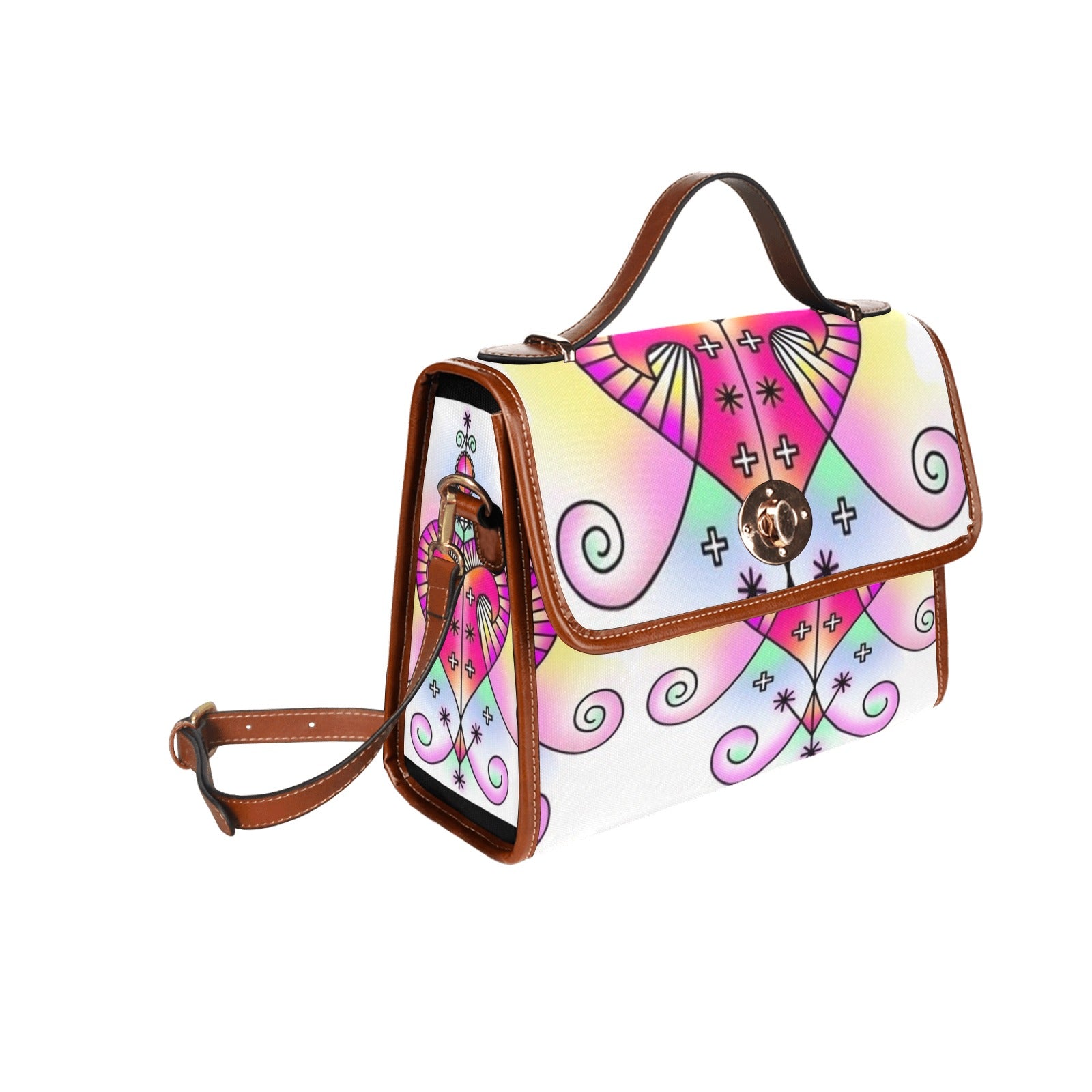 Ez Bote By Ts Waterproof Canvas Bag-Brown (All Over Print) (Model 1641)