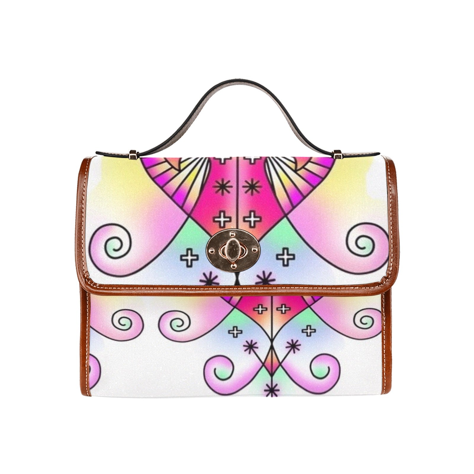 Ez Bote By Ts Waterproof Canvas Bag-Brown (All Over Print) (Model 1641)