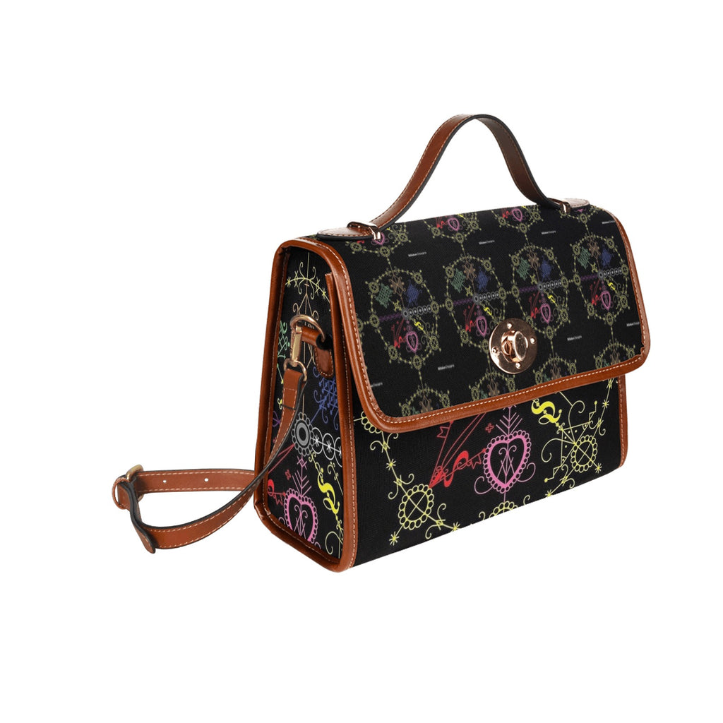 Milolo t s Waterproof Canvas Bag-Brown (All Over Print) (Model 1641)