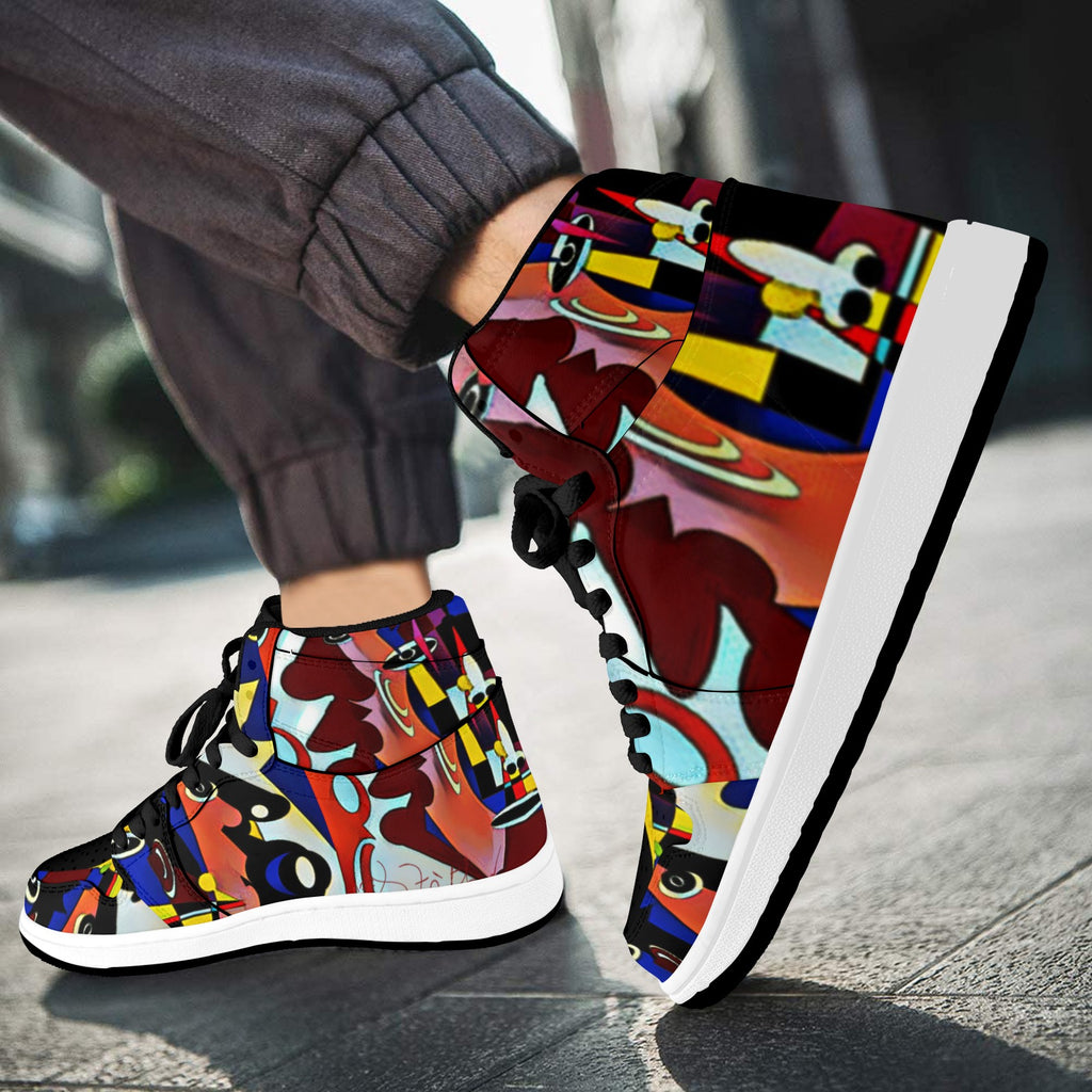 PwavBelnet Men's High Top Sneakers (Model 20042)