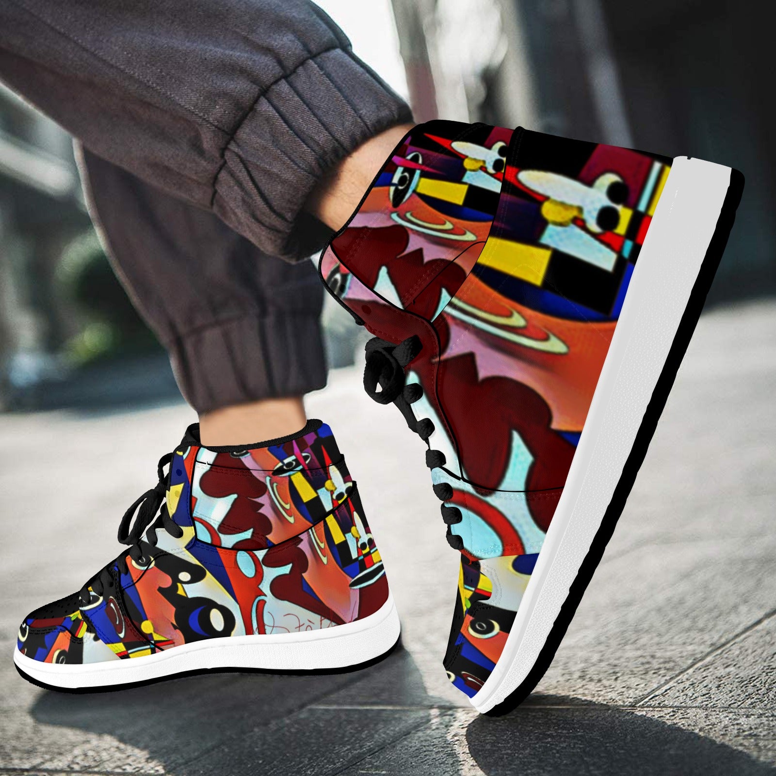 PwavBelnet Men's High Top Sneakers (Model 20042)