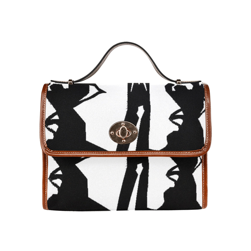 BLAK ts Waterproof Canvas Bag-Brown (All Over Print) (Model 1641)